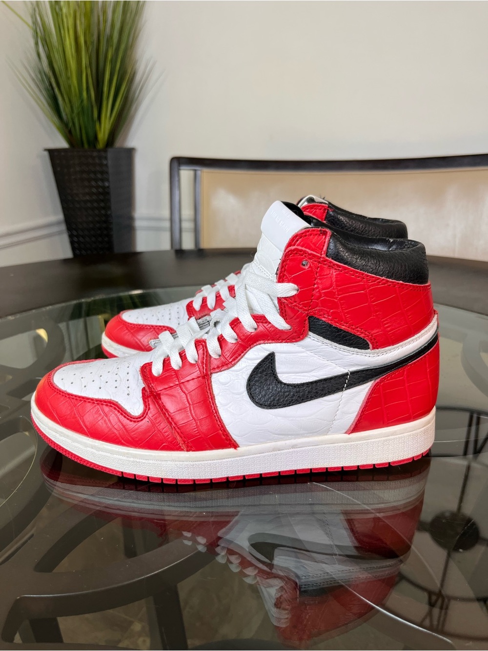 Nike Air Jordan 1 High Customize Leather Sneakers Sz 11